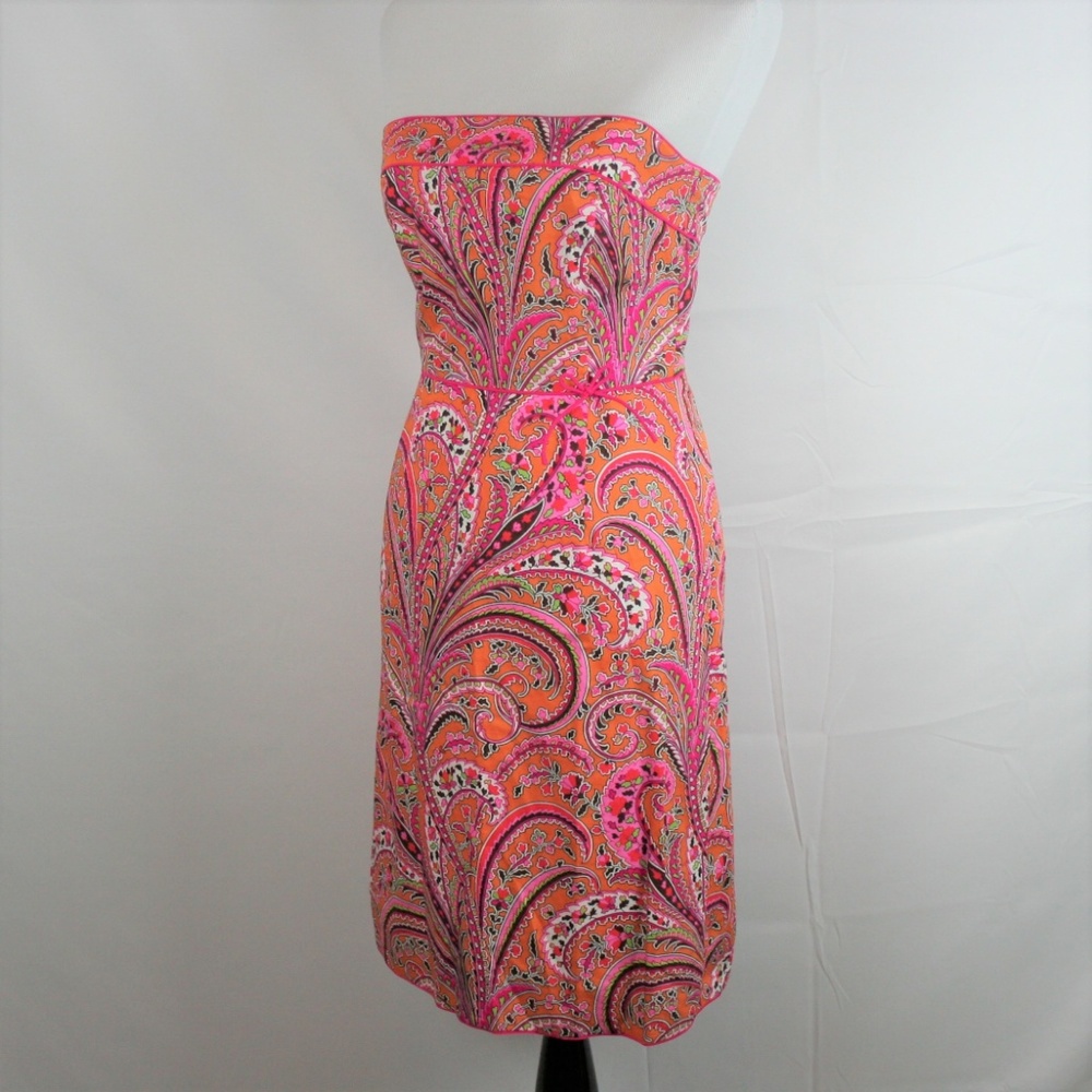 J. Crew Classic Strapless Multicolored Print - Picture 3 of 8